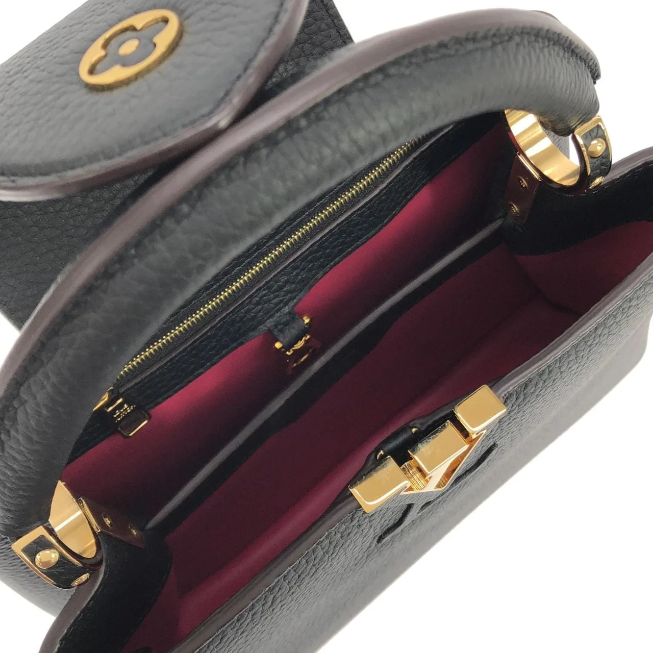 LOUIS VUITTON Capucines M94755 手提包 黑色 中古品A - 縮圖 8
