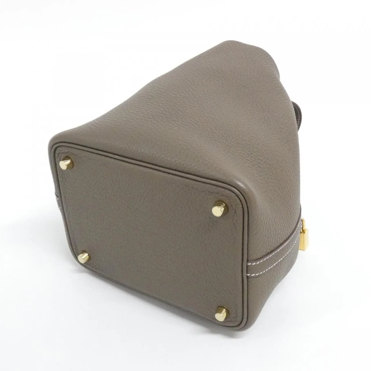 HERMES Picotin 056289CC Handbag Clemence Etoupe Clemence Leather Rank A - Thumbnail 2