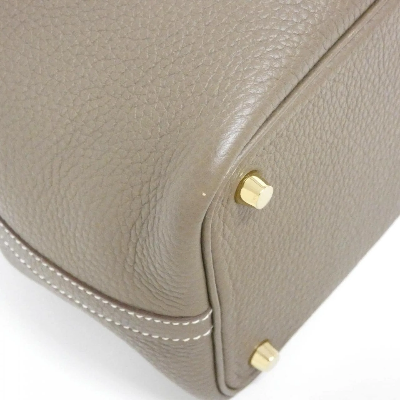 HERMES Picotin 056289CC Handbag Clemence Etoupe Clemence Leather Rank A - Thumbnail 3