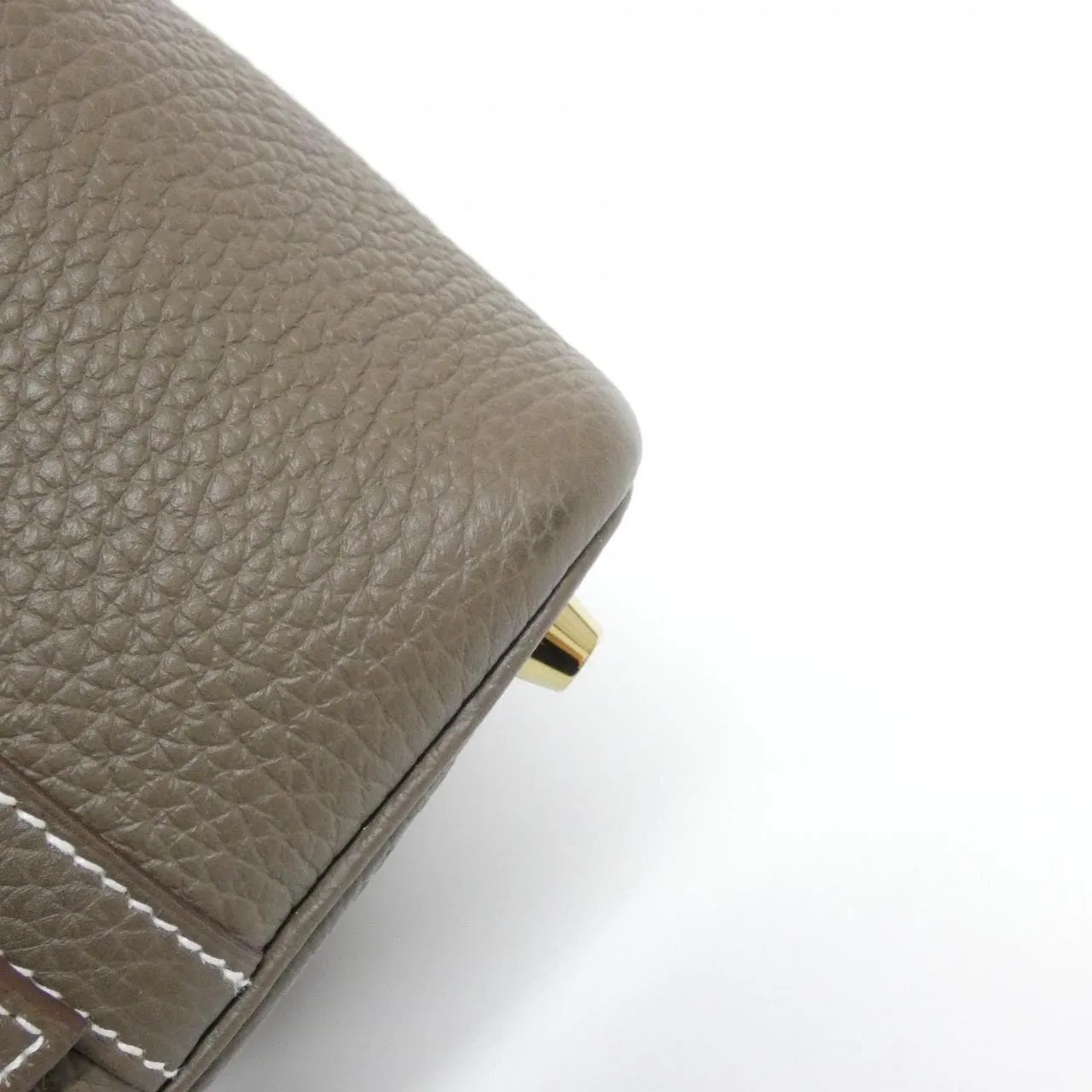 HERMES Picotin 056289CC Handbag Clemence Etoupe Clemence Leather Rank A - Thumbnail 4