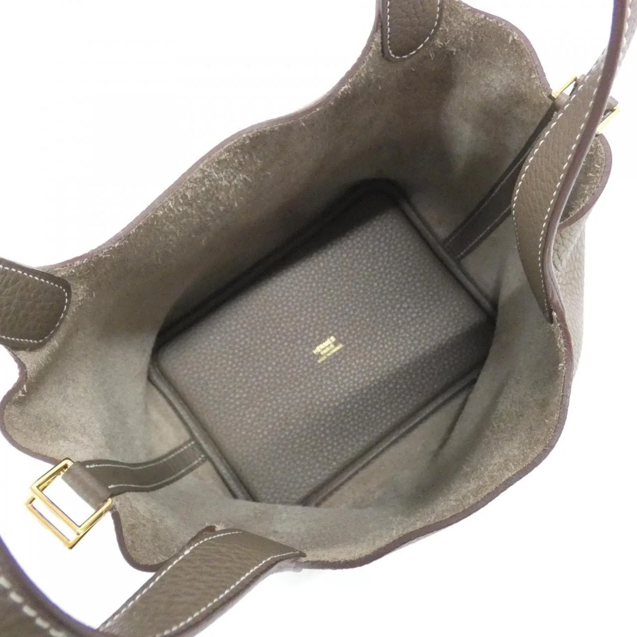 HERMES Picotin 056289CC Handbag Clemence Etoupe Clemence Leather Rank A - Thumbnail 7