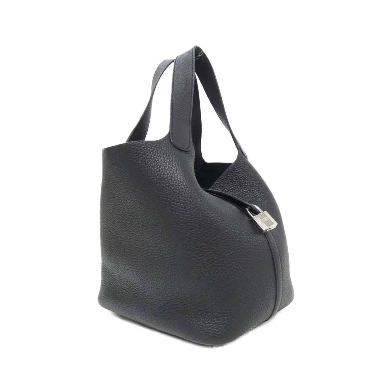 HERMES Picotin 060991CK Handbag Clemence Black