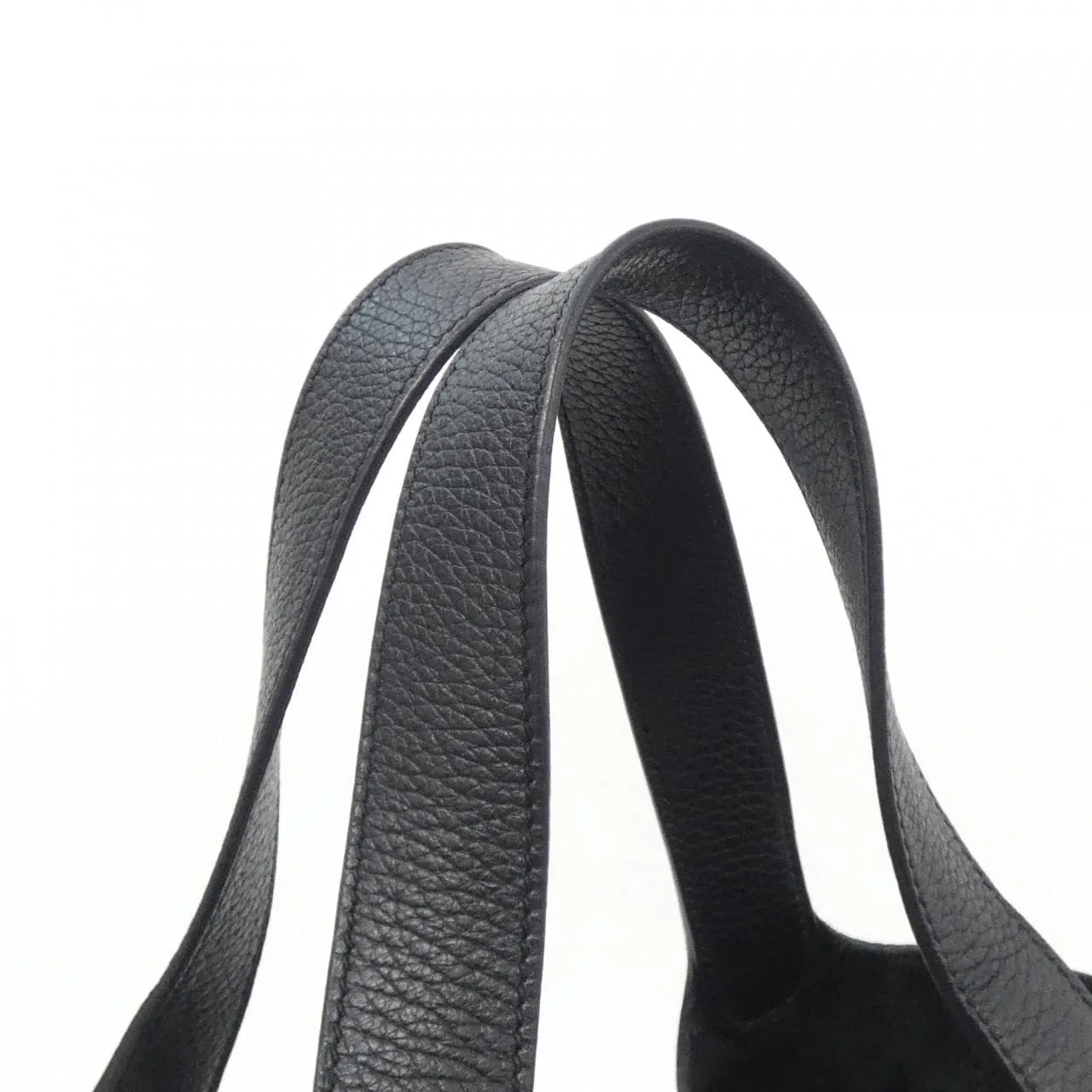 HERMES Picotin 060991CK Handbag Clemence Black Clemence Leather Rank A - Thumbnail 4