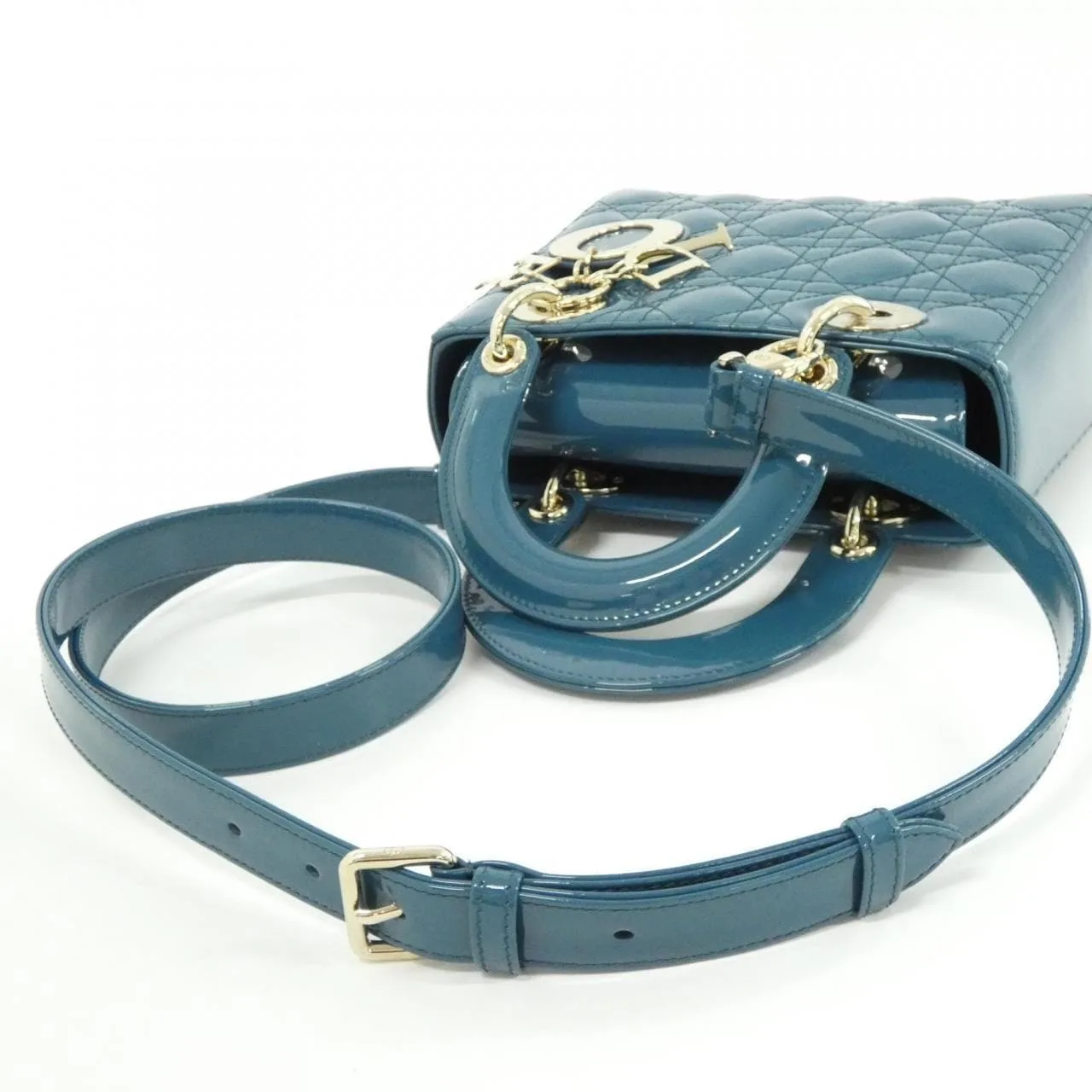 DIOR Lady Dior M0531OWCB Handbag Patent Leather Black Patent Leather Rank A - Thumbnail 7