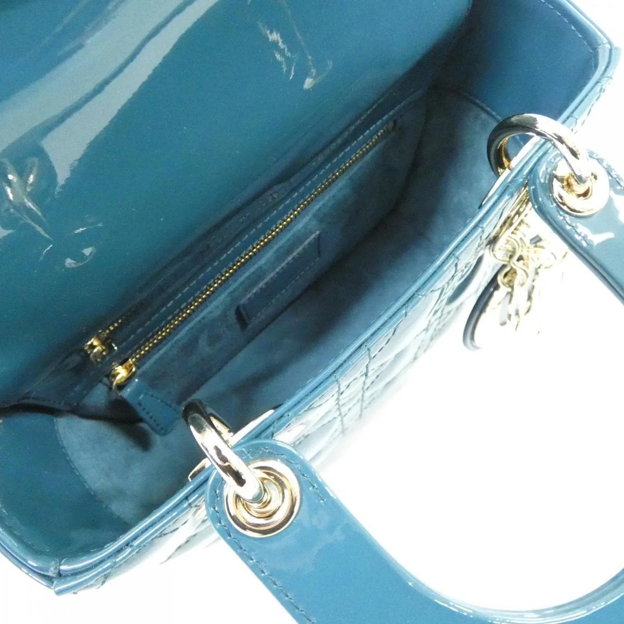 DIOR Lady Dior M0531OWCB Handbag Patent Leather Black Patent Leather Rank A - Thumbnail 8