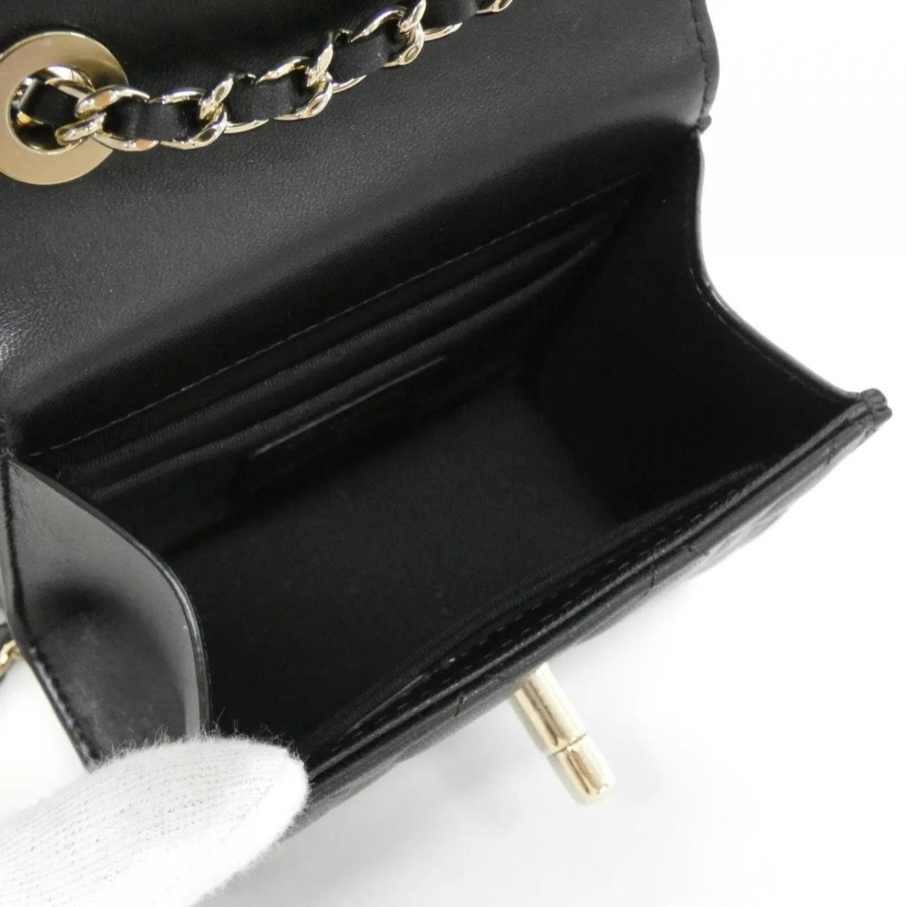 CHANEL 81633 肩背包 羊皮 黑色 羊皮 中古品A - 縮圖 8