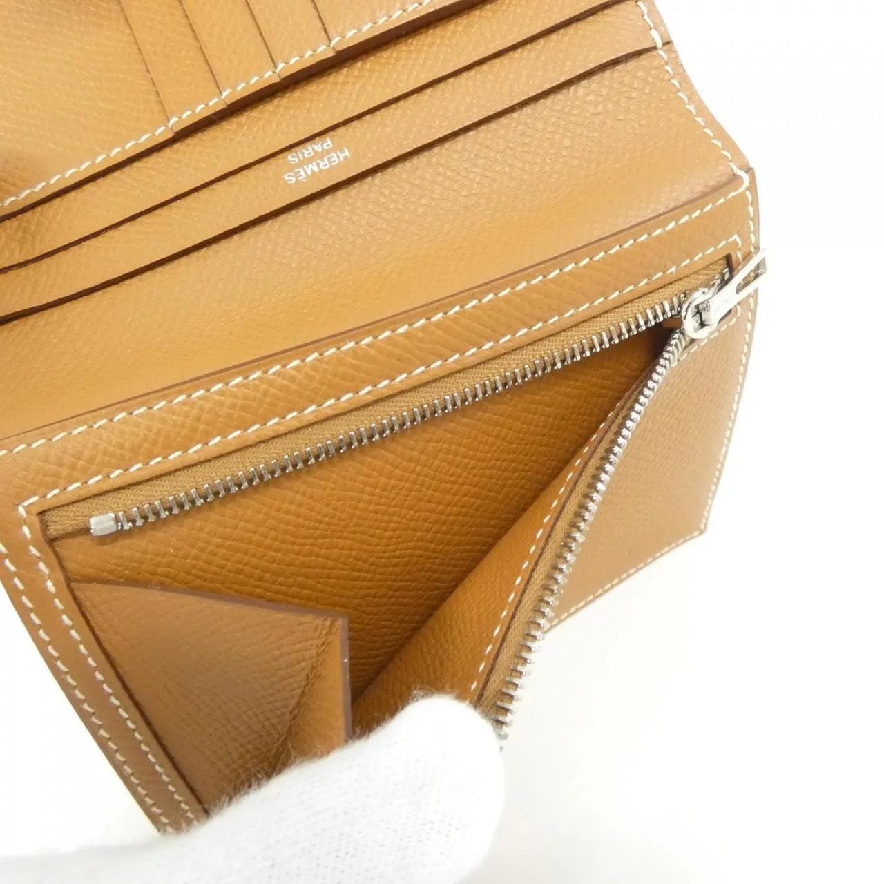 HERMES 039790CK Wallet Epsom Gold Epsom Leather Rank A - Thumbnail 6