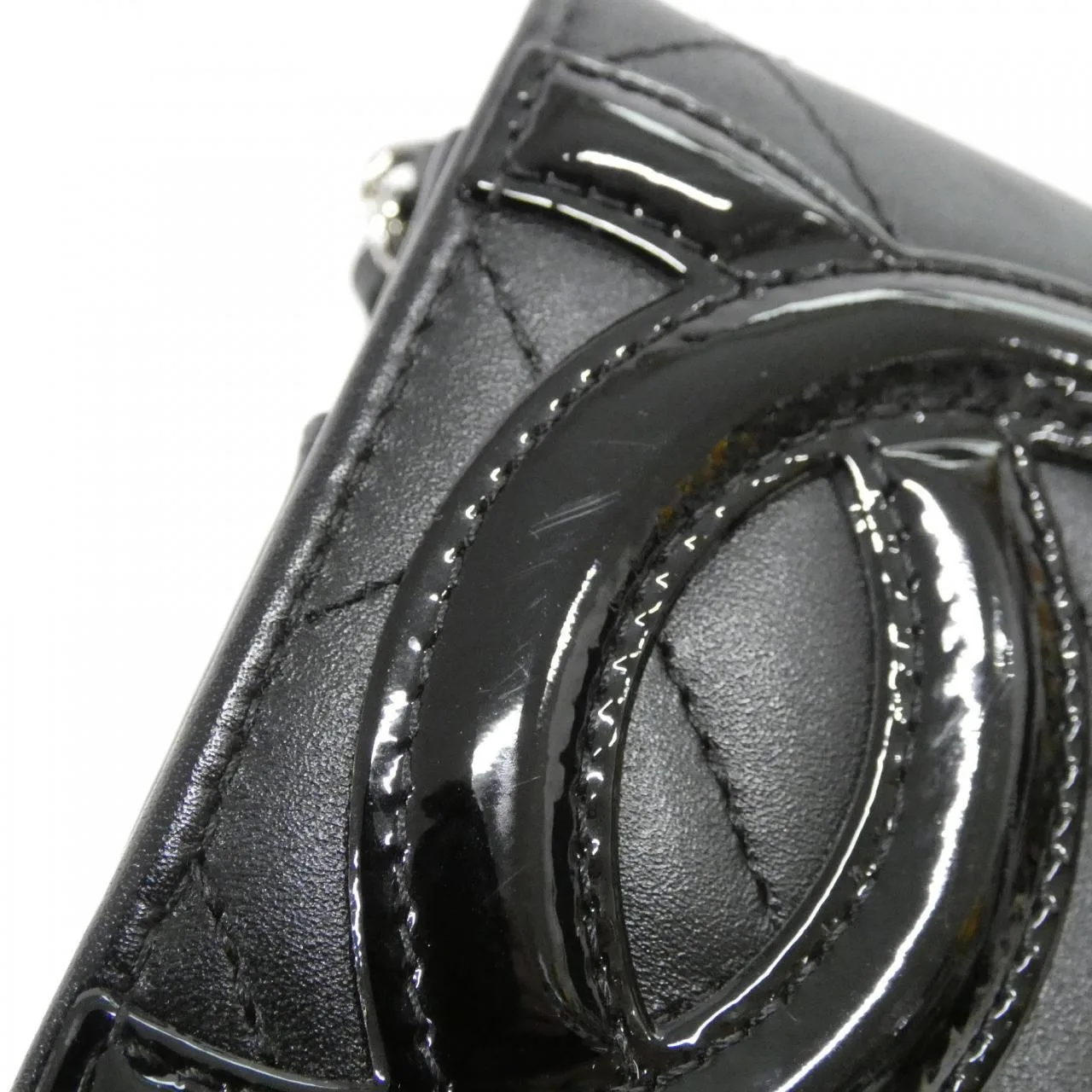 CHANEL Cambon 46646 Wallet Patent Leather Black Patent Leather Rank A - Thumbnail 4