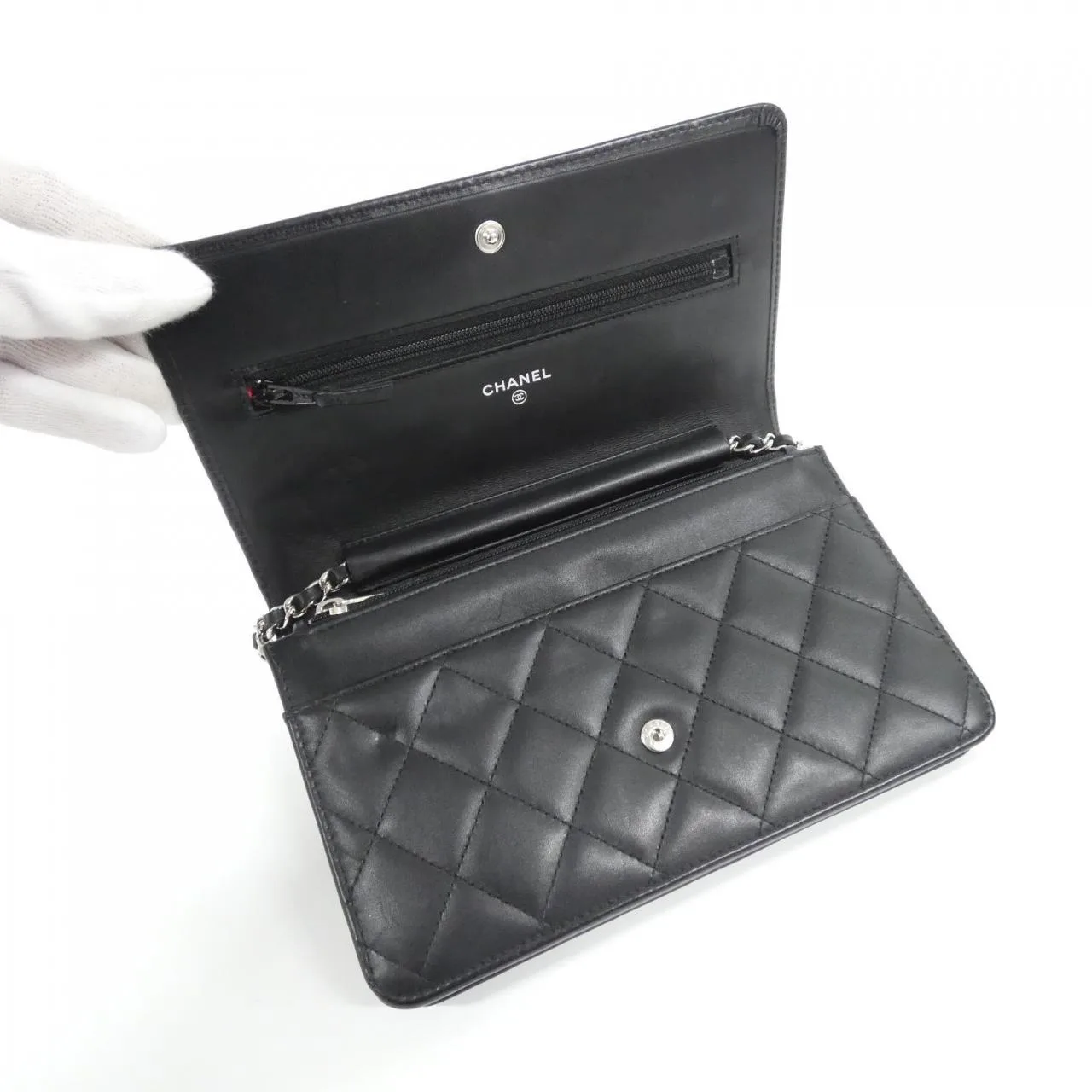 CHANEL Cambon 46646 Wallet Patent Leather Black Patent Leather Rank A - Thumbnail 7