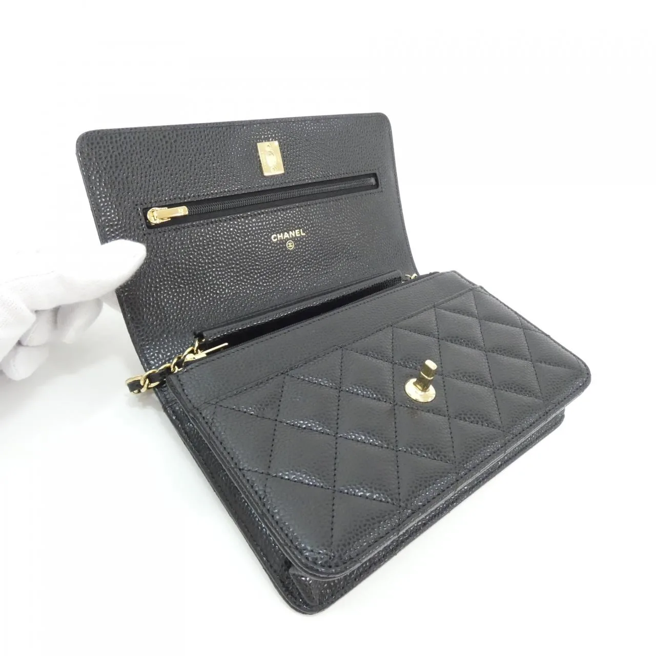 CHANEL AP4241 Wallet Grained Calfskin