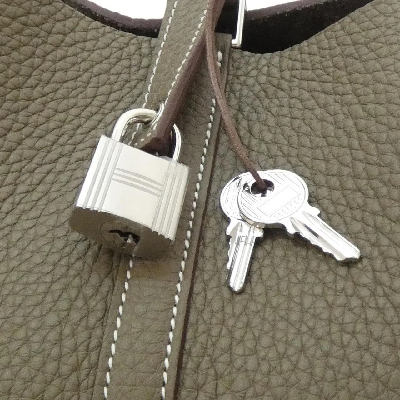HERMES Picotin 060991CK Handbag Clemence Etoupe Clemence 皮 未使用品 - 縮圖 3