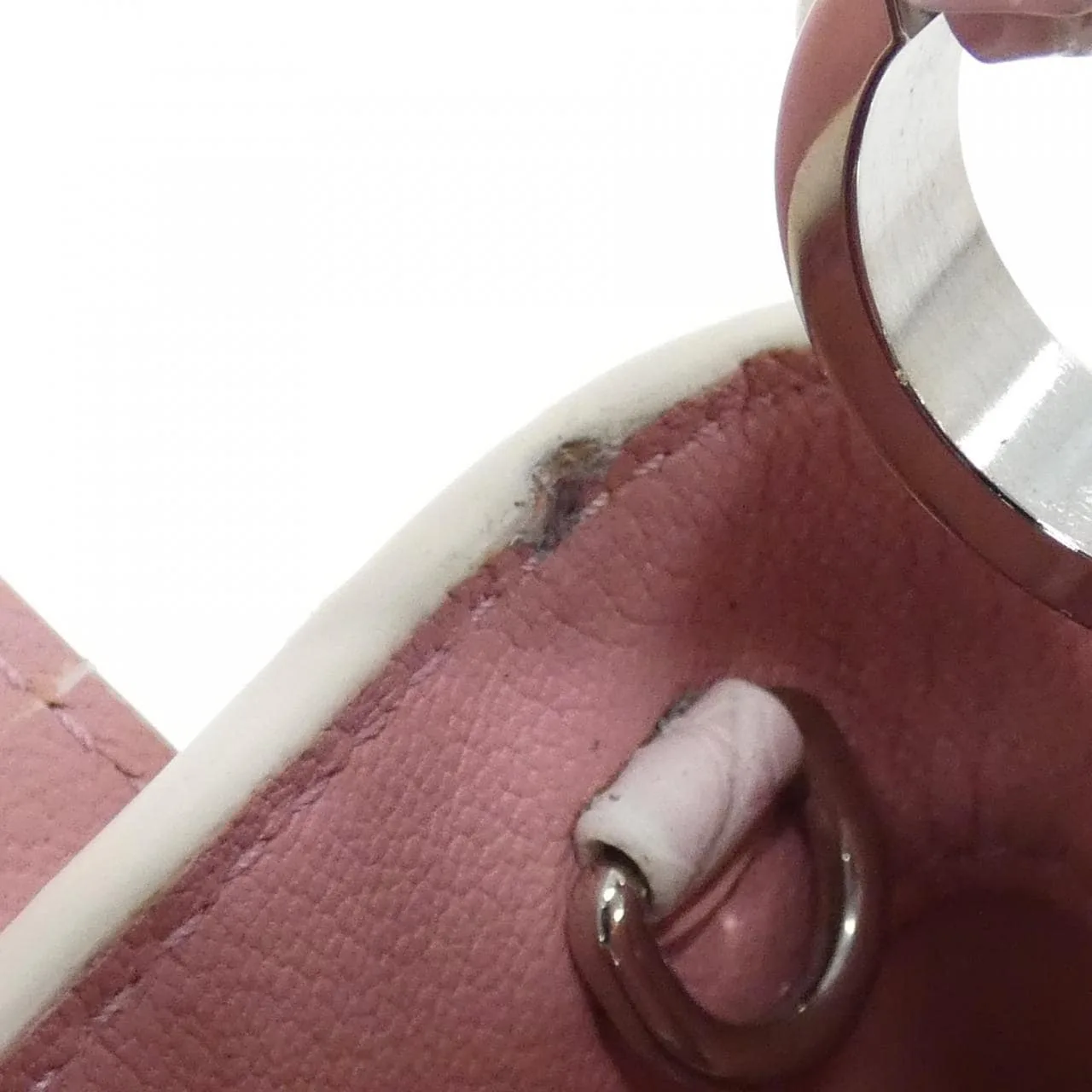 LOUIS VUITTON Handbag Leather White Leather Rank A - Thumbnail 9