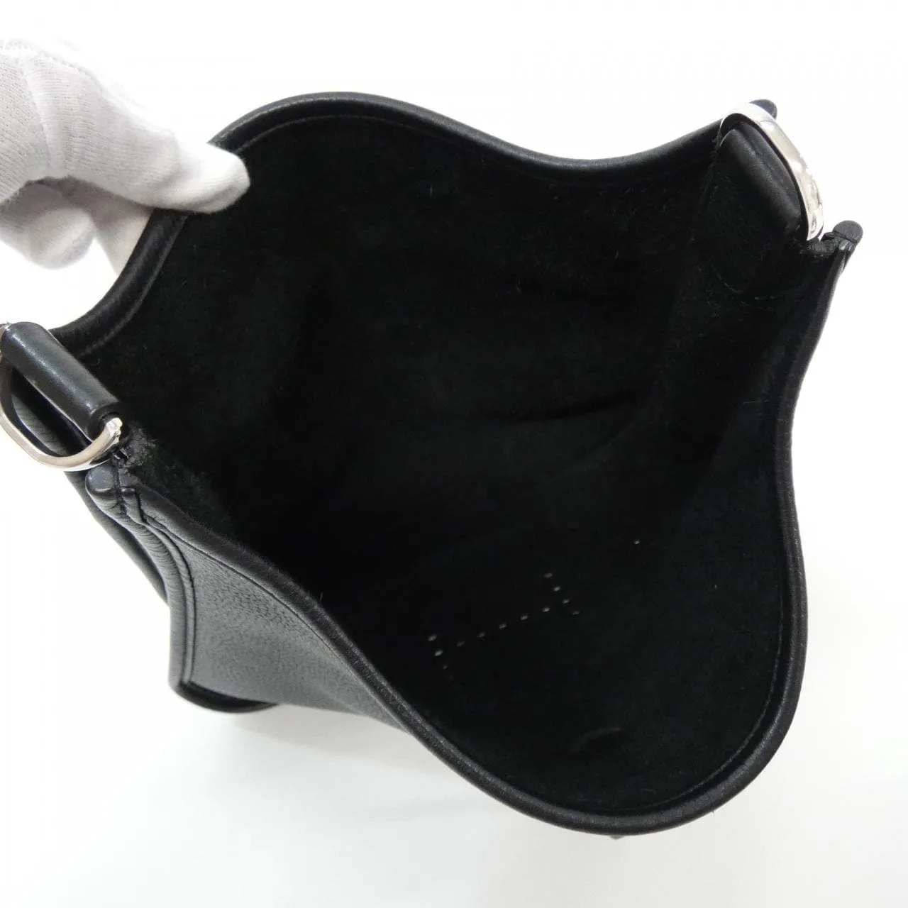 HERMES Evelyne 056277CK Shoulder Clemence Black Clemence Leather Rank A - Thumbnail 7
