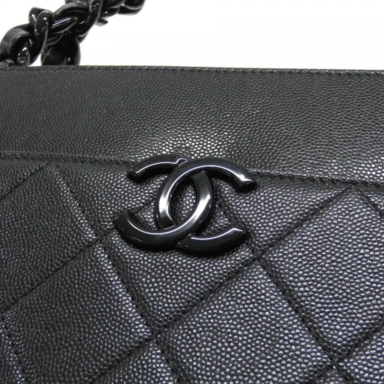 CHANEL AS2304 手提包 荔枝紋牛皮 黑色 荔枝紋牛皮 中古品A - 縮圖 4