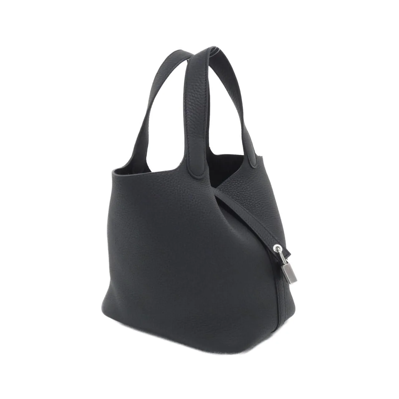 HERMES Picotin 056289CK Handbag Clemence Black