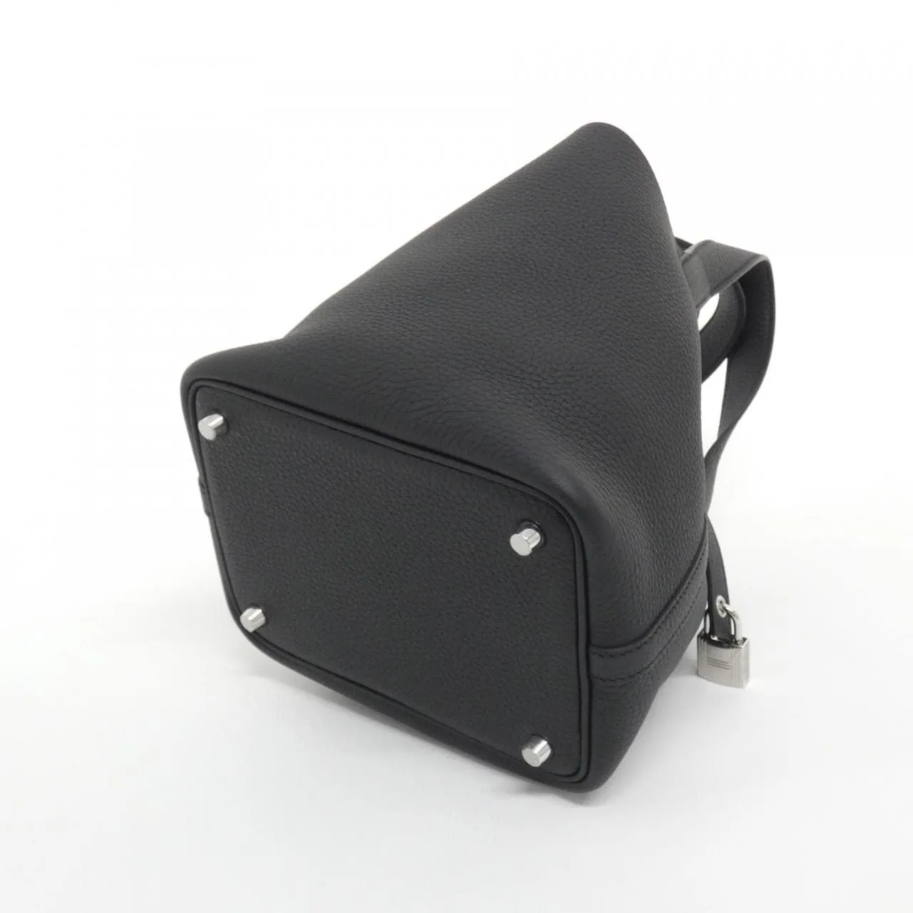 HERMES Picotin 056289CK Handbag Clemence Black Clemence Leather Rank A - Thumbnail 2