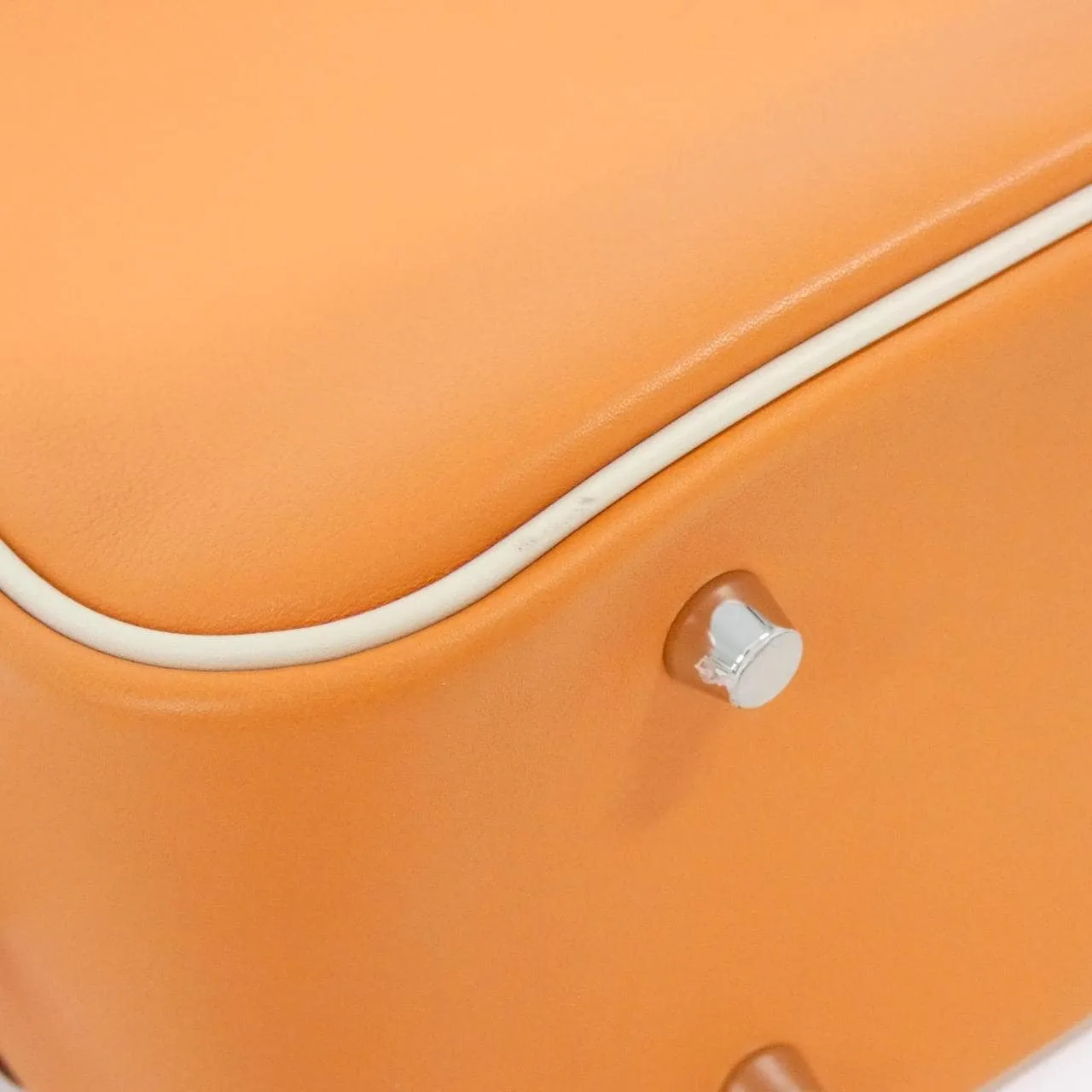 HERMES Plume 070525CK Handbag Swift Orange Swift Leather Rank A - Thumbnail 3