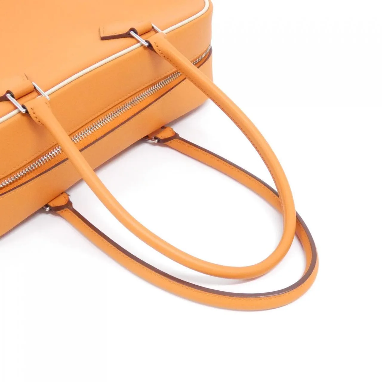 HERMES Plume 070525CK Handbag Swift Orange Swift Leather Rank A - Thumbnail 6