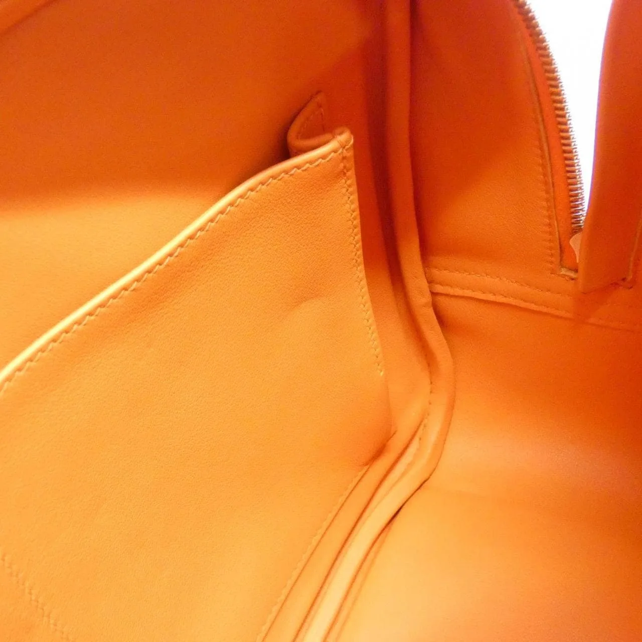 HERMES Plume 070525CK Handbag Swift Orange Swift Leather Rank A - Thumbnail 8