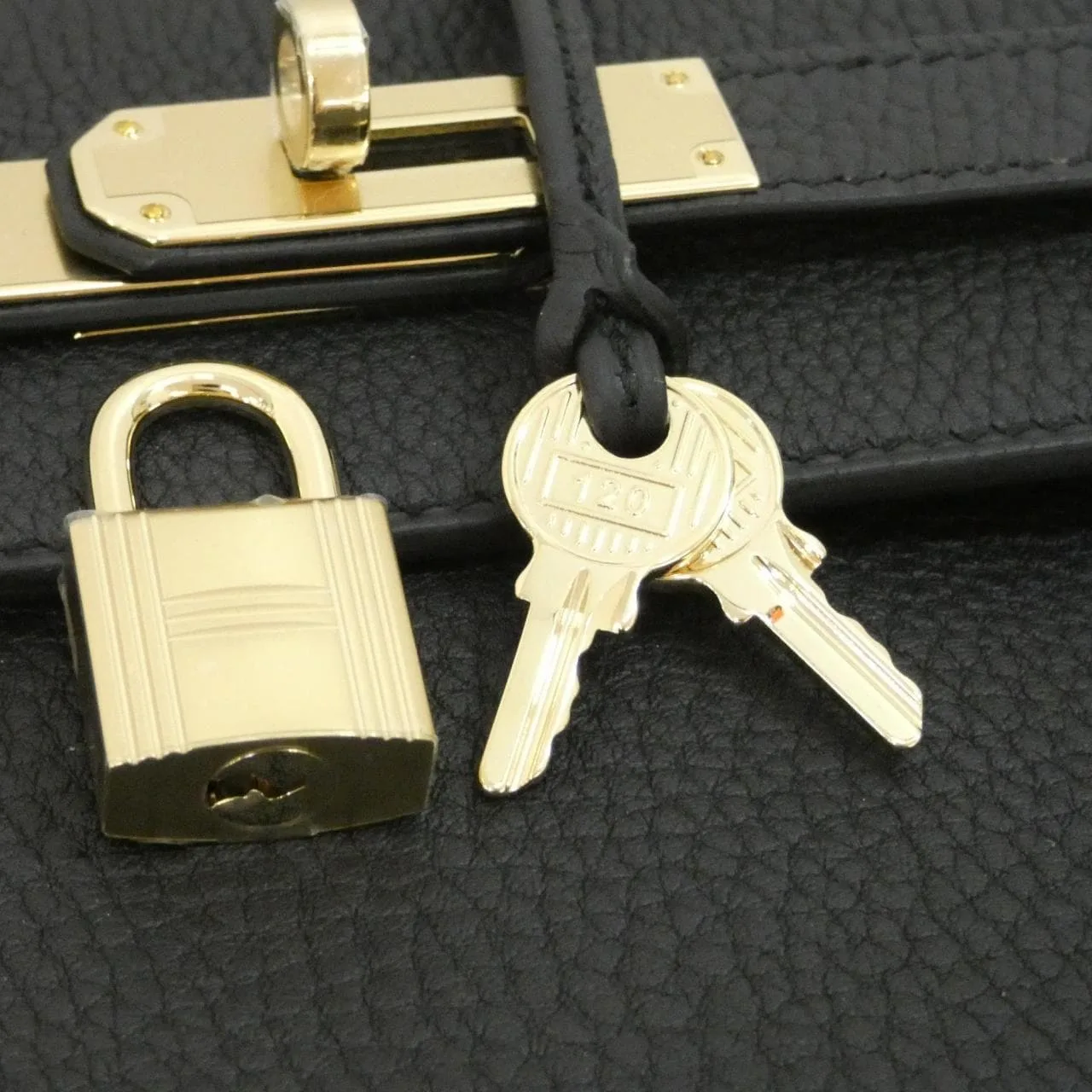 HERMES Kelly 084393CP Handbag Togo Black Togo Leather Unused - Thumbnail 4
