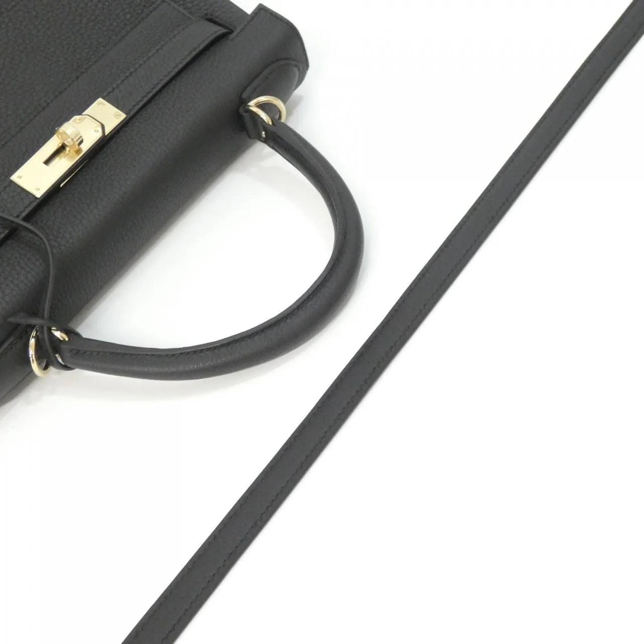 HERMES Kelly 084393CP Handbag Togo Black Togo Leather Unused - Thumbnail 5