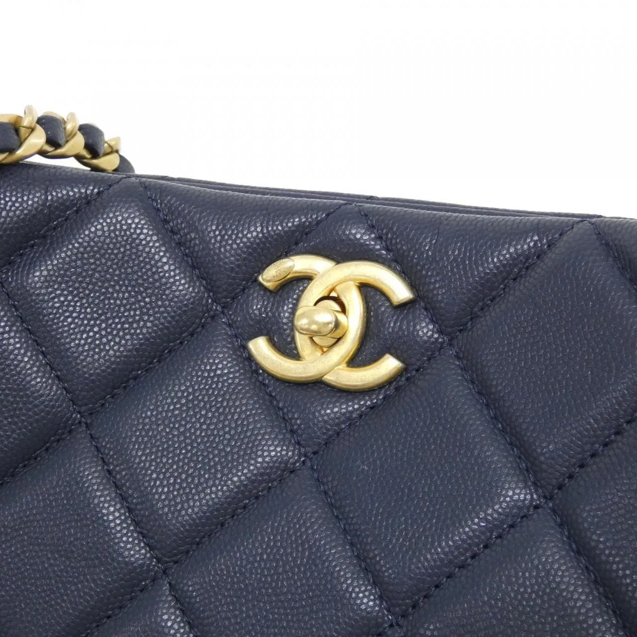 CHANEL AS2360 手提包 荔枝紋牛皮 深藍色 荔枝紋牛皮 中古品A - 縮圖 4