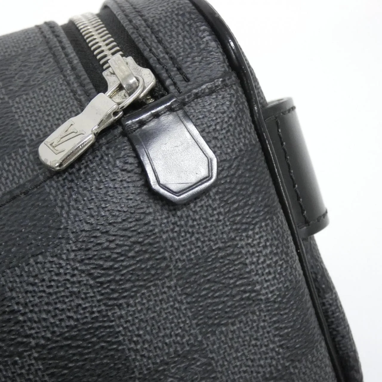 LOUIS VUITTON N47625 小袋 Damier 黑色 Damier 中古品A - 縮圖 5