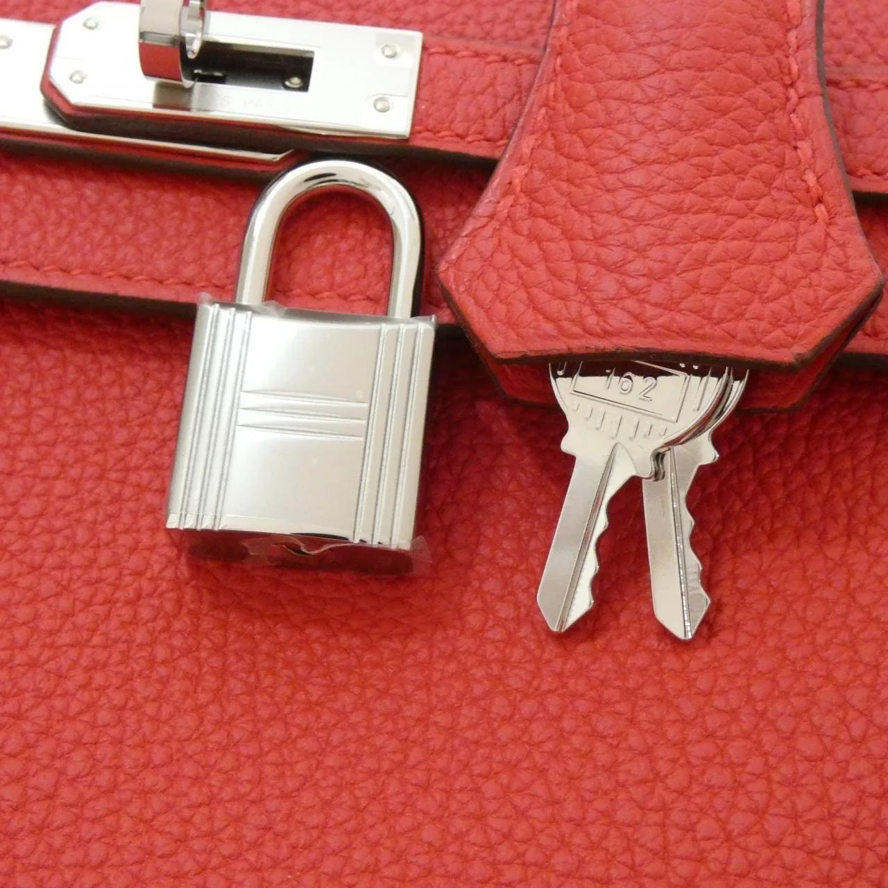 HERMES Kelly 044624CK Handbag Togo Rouge Togo Leather Unused - Thumbnail 4