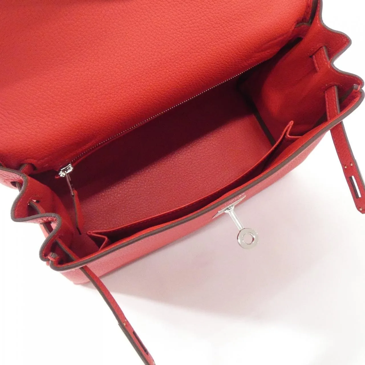 HERMES Kelly 044624CK Handbag Togo Rouge Togo Leather Unused - Thumbnail 6