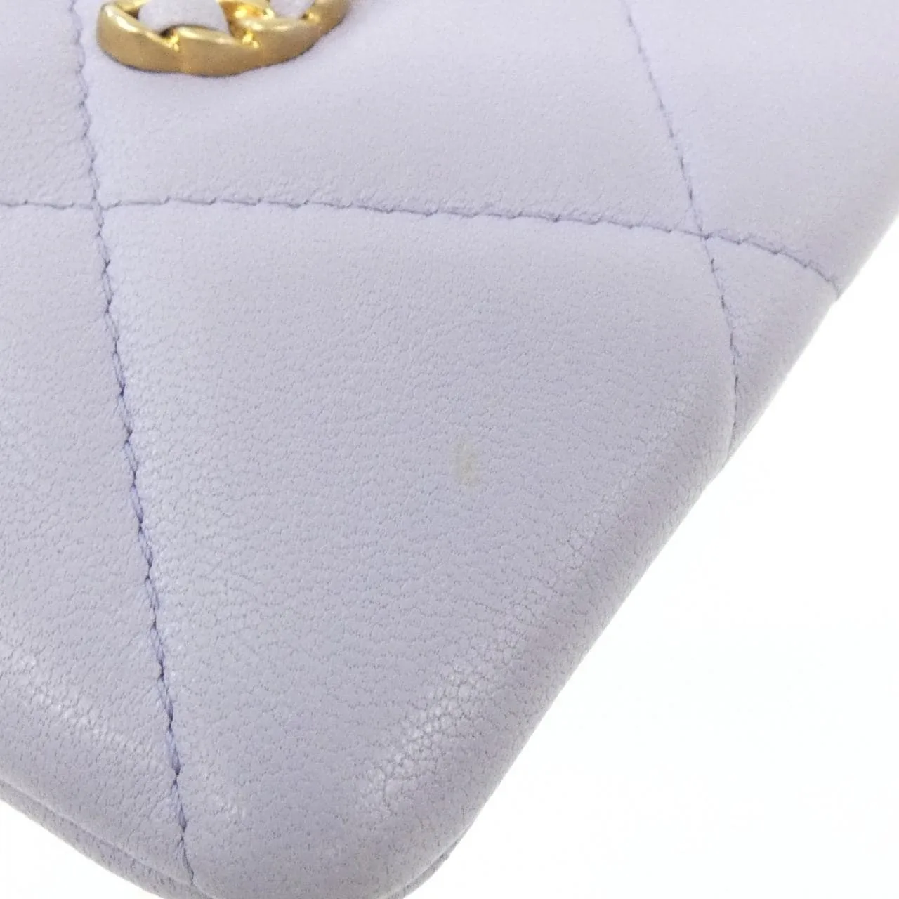 CHANEL Chanel 19 AP2086 Coin Case Lambskin Purple Lambskin Rank B - Thumbnail 4
