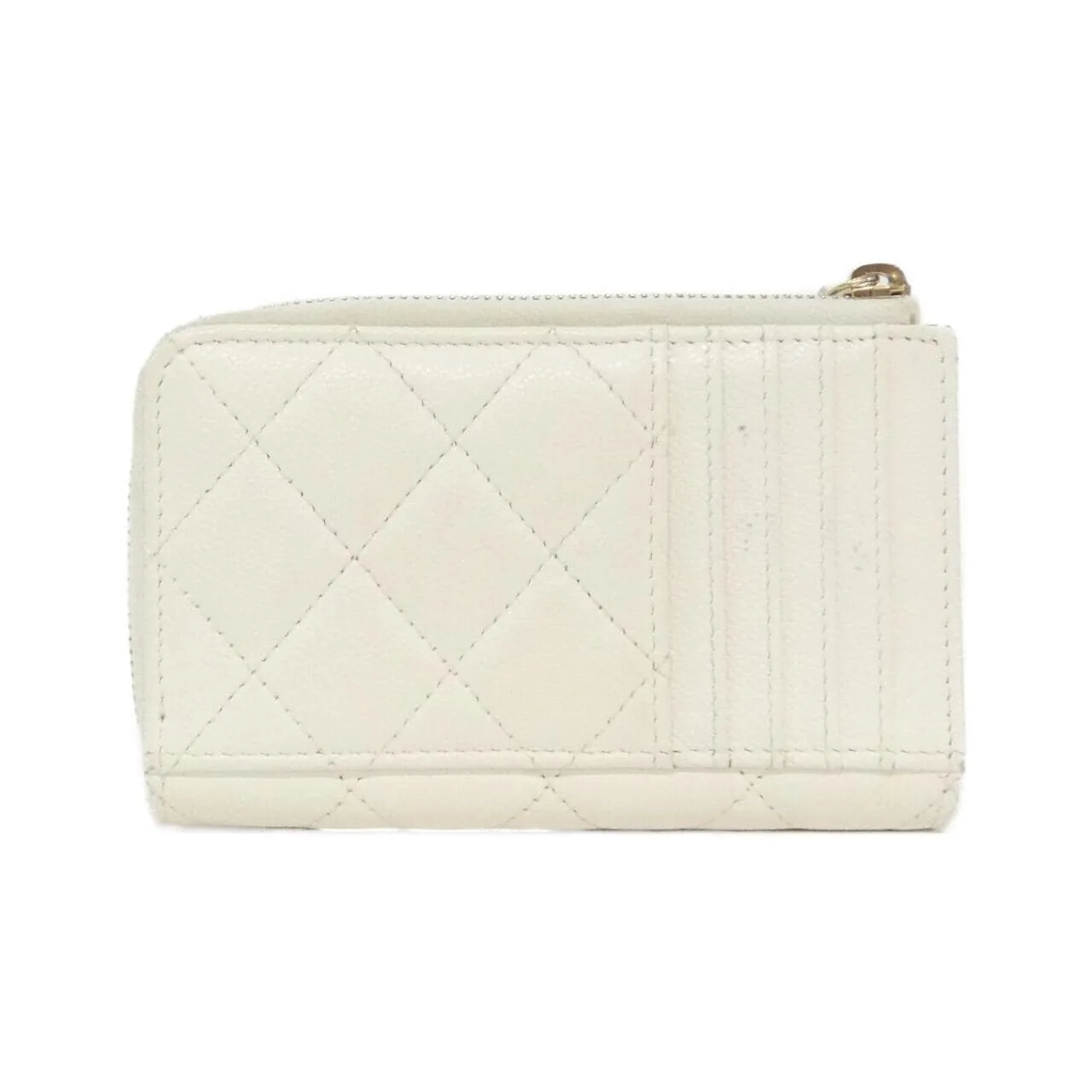 CHANEL Timeless Classic AP3179 Card Case Grained Calfskin White Grained Calfskin Rank B - Thumbnail 2