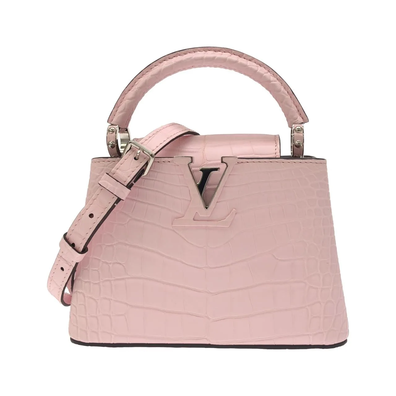 LOUIS VUITTON Capucines N83158 手提包 皮革 Silver