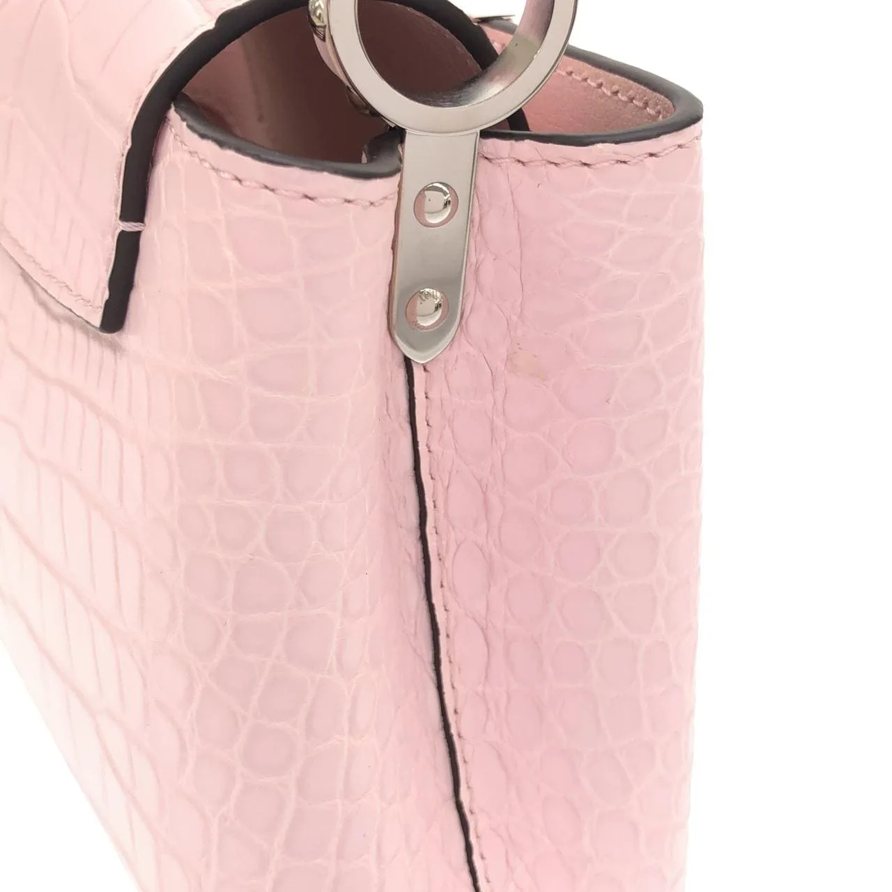 LOUIS VUITTON Capucines N83158 Handbag Leather Silver Leather Rank A - Thumbnail 4