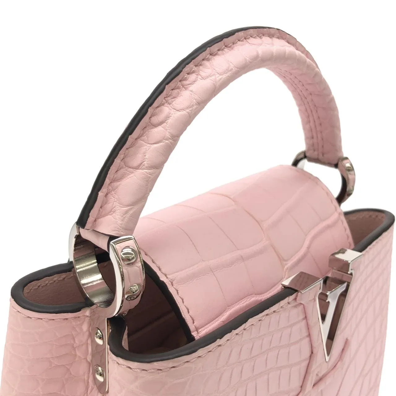 LOUIS VUITTON Capucines N83158 Handbag Leather Silver Leather Rank A - Thumbnail 6