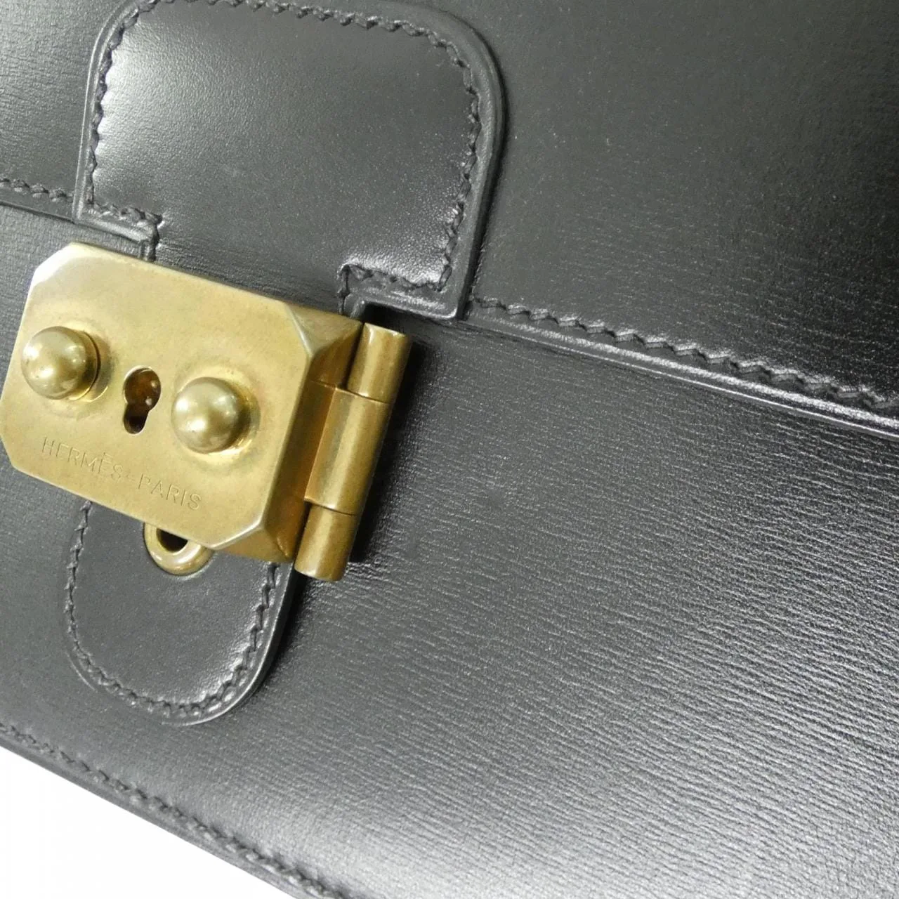 HERMES 公事包 Box Calf 黑色 Box 皮 中古品A - 縮圖 5