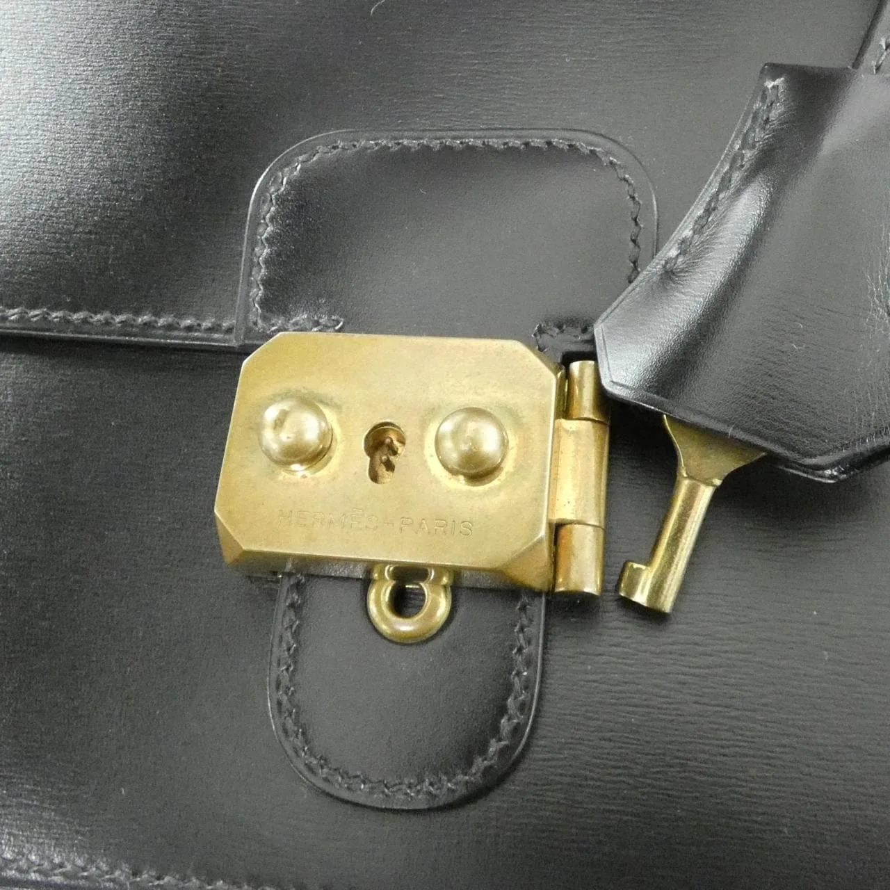 HERMES 公事包 Box Calf 黑色 Box 皮 中古品A - 縮圖 6