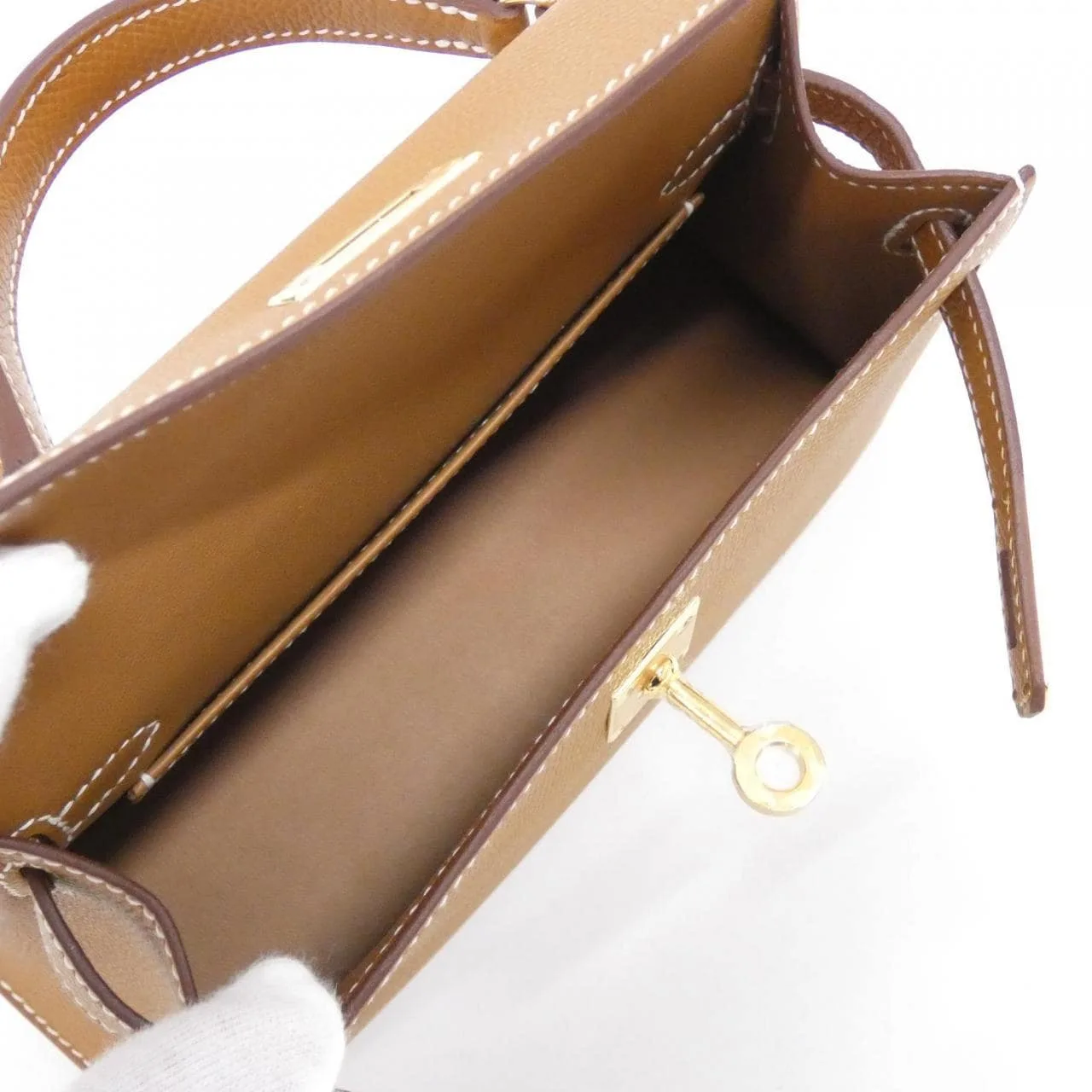 HERMES Kelly 071302CC Handbag Epsom 金色 Epsom 皮 未使用品 - 縮圖 5