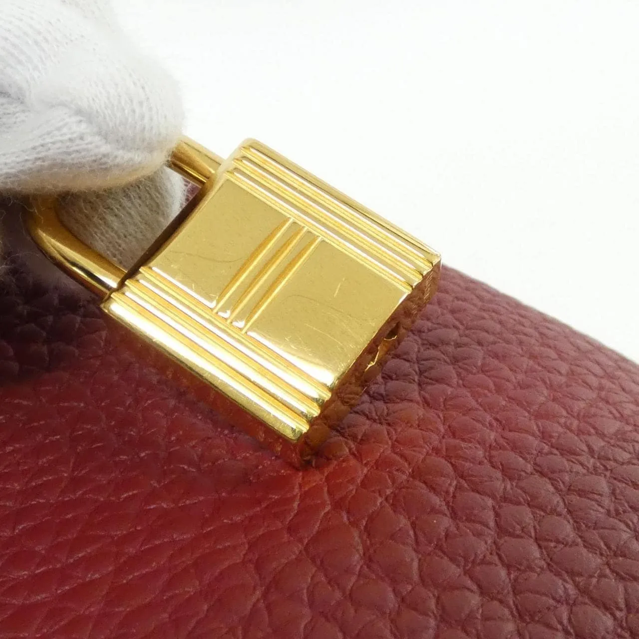 HERMES Picotin 056289CC Handbag Clemence Rouge Clemence Leather Rank A - Thumbnail 4