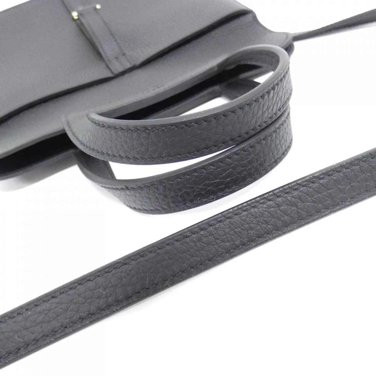 HERMES Halzan 082027CC Handbag Clemence Black Clemence Leather Unused - Thumbnail 4
