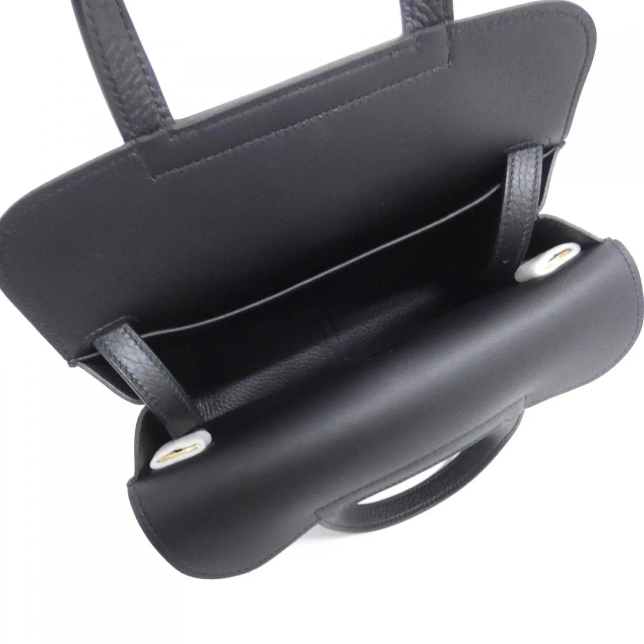 HERMES Halzan 082027CC Handbag Clemence Black Clemence Leather Unused - Thumbnail 5