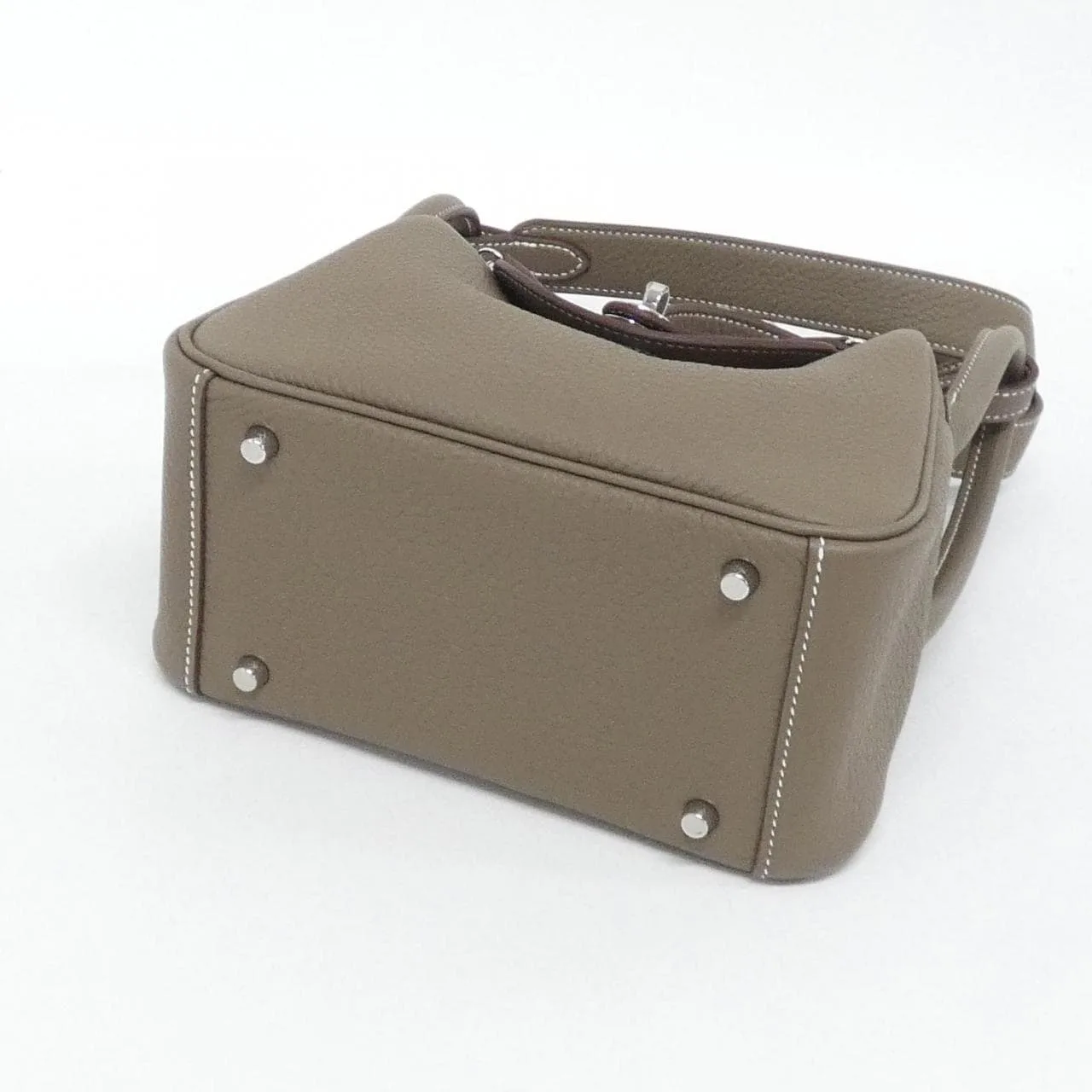 HERMES Lindy 079086CK Shoulder Clemence Etoupe Clemence 皮 中古品A - 縮圖 3