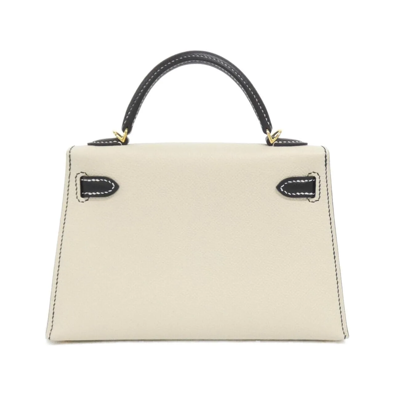 HERMES Kelly Handbag Epsom Black Epsom Leather Rank A - Thumbnail 2