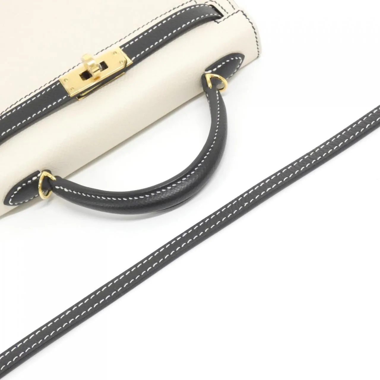 HERMES Kelly Handbag Epsom Black Epsom Leather Rank A - Thumbnail 6