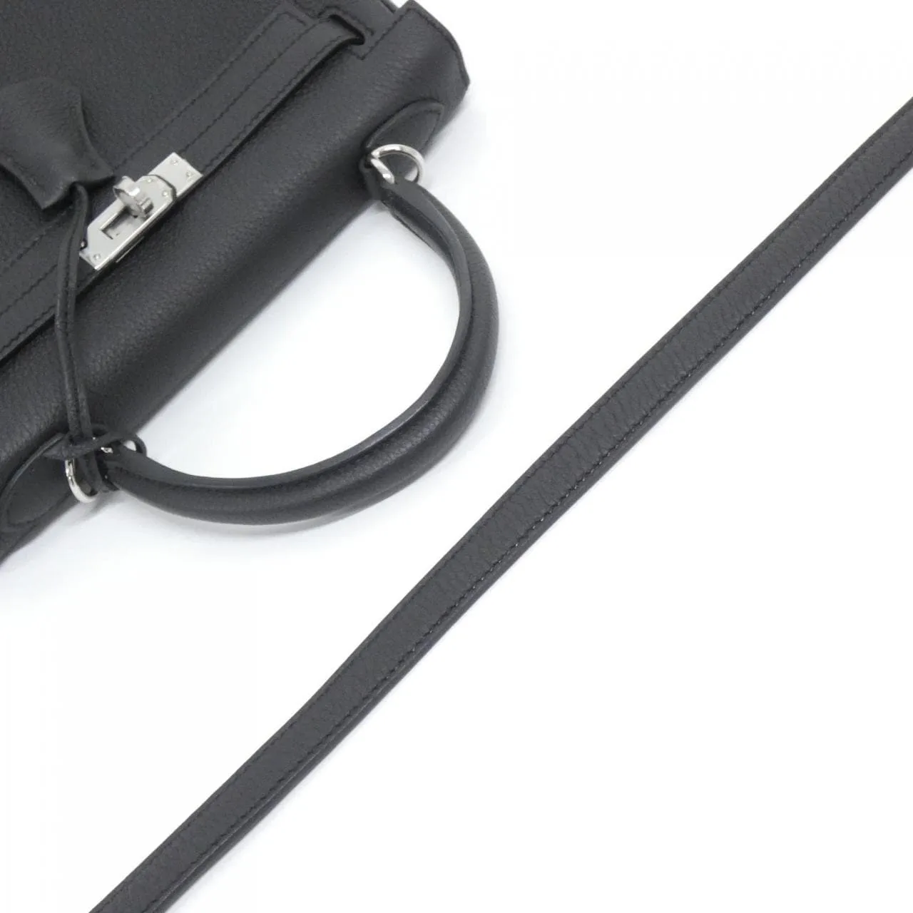 HERMES Kelly 044624CK Handbag Togo Black Togo Leather Rank A - Thumbnail 5