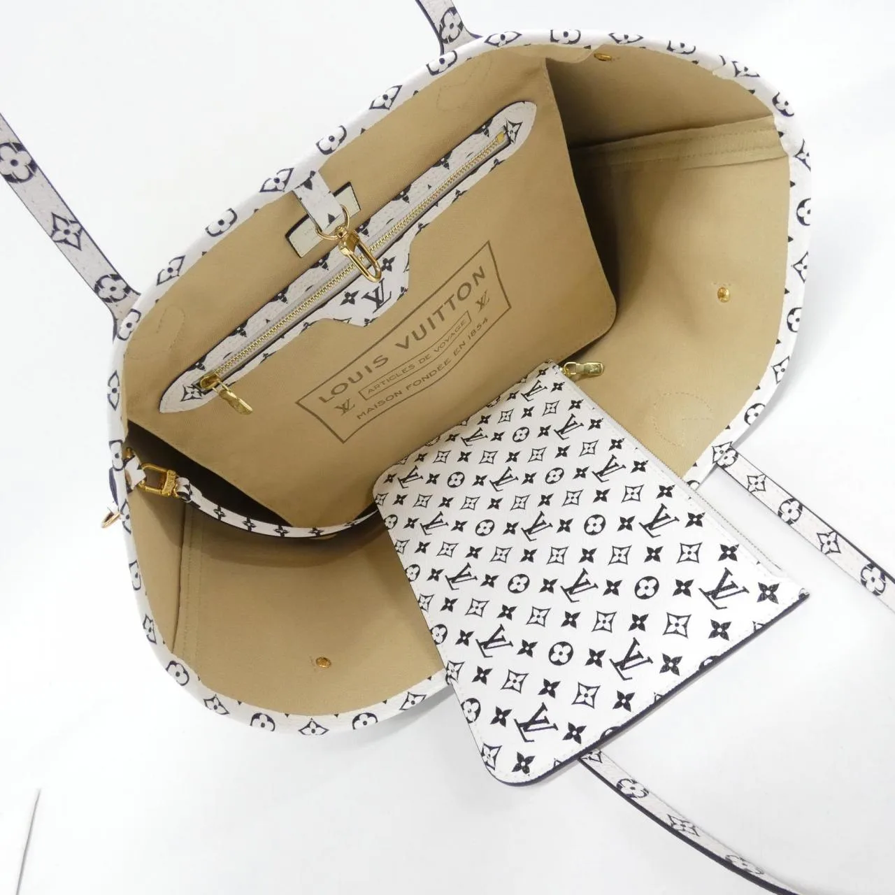 LOUIS VUITTON Neverfull M44568 托特包 Monogram 黑色 Monogram 中古品A - 縮圖 6
