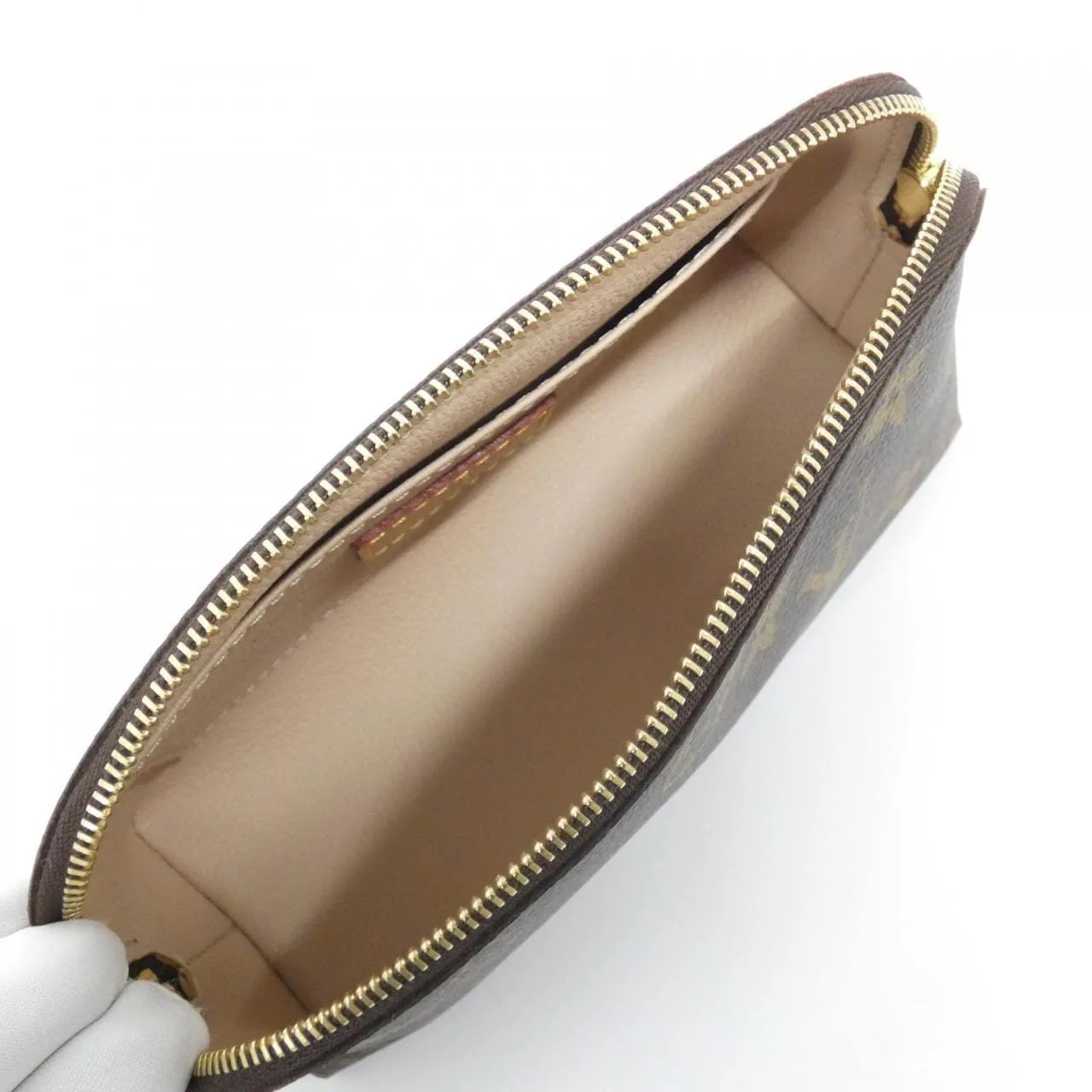 LOUIS VUITTON Pochette M47515 Pouch Monogram 黑色 Monogram 中古品A - 縮圖 4