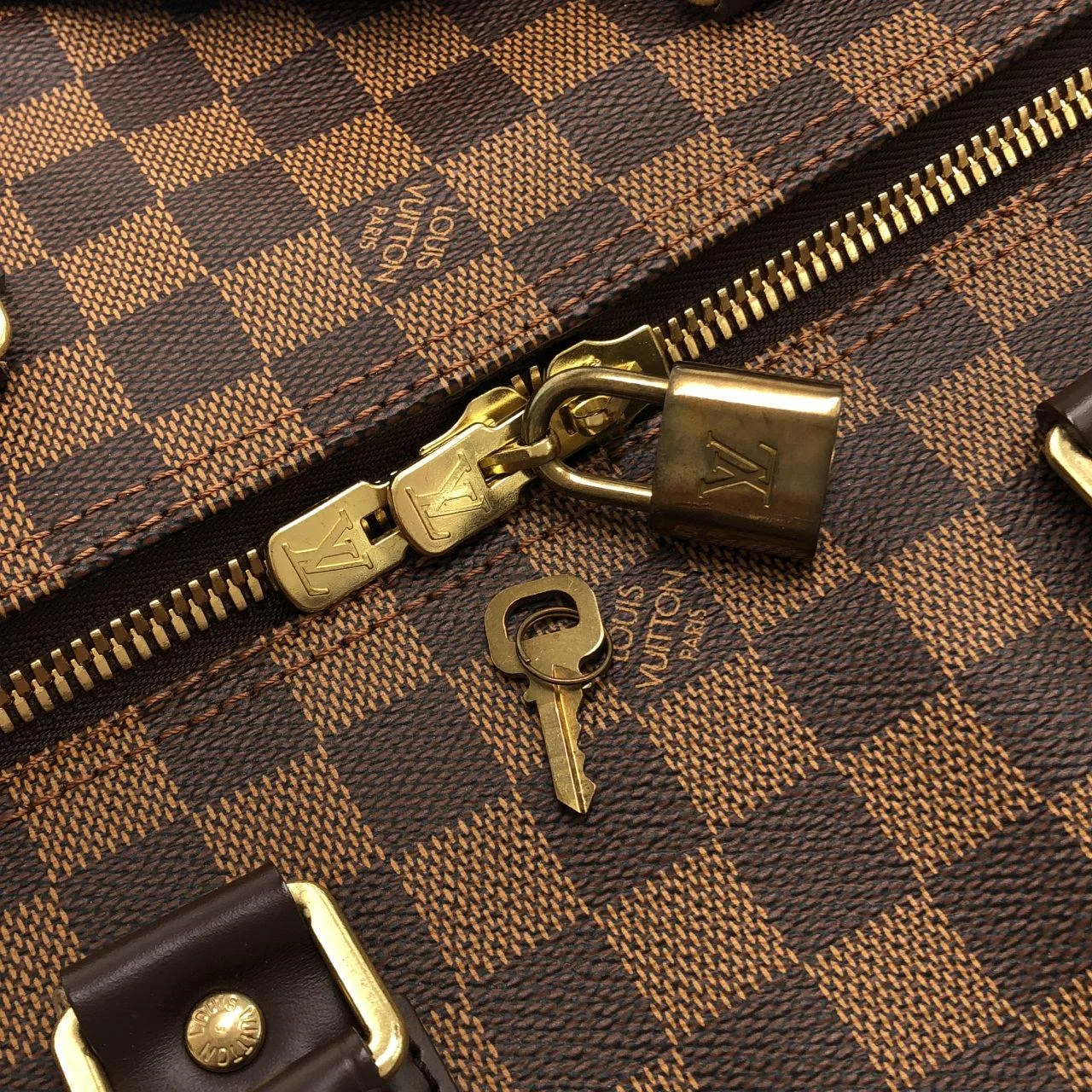 LOUIS VUITTON N41160 手袋 Damier 黑色 Damier 中古品A - 縮圖 3