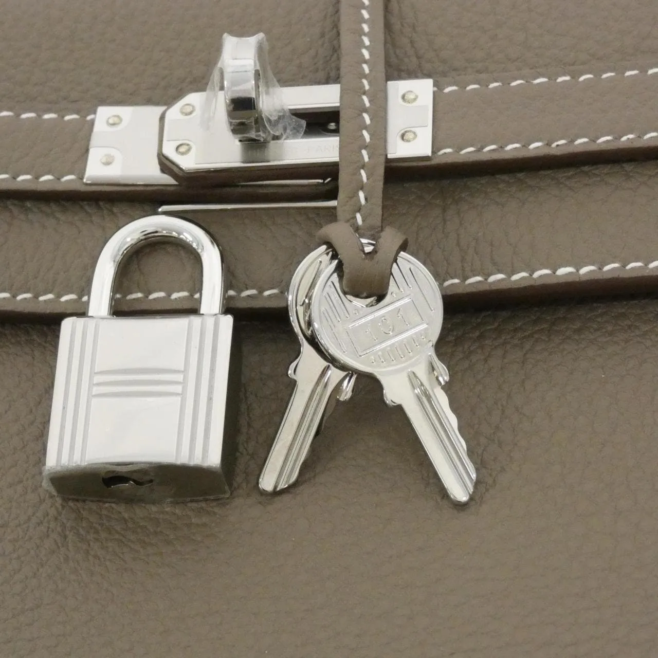 HERMES Kelly 044624CK Handbag Togo Etoupe Togo 牛皮 未使用品 - 縮圖 5