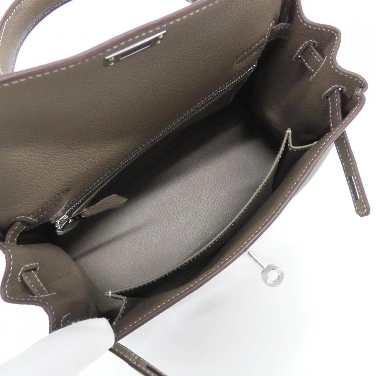 HERMES Kelly 044624CK Handbag Togo Etoupe Togo 牛皮 未使用品 - 縮圖 7