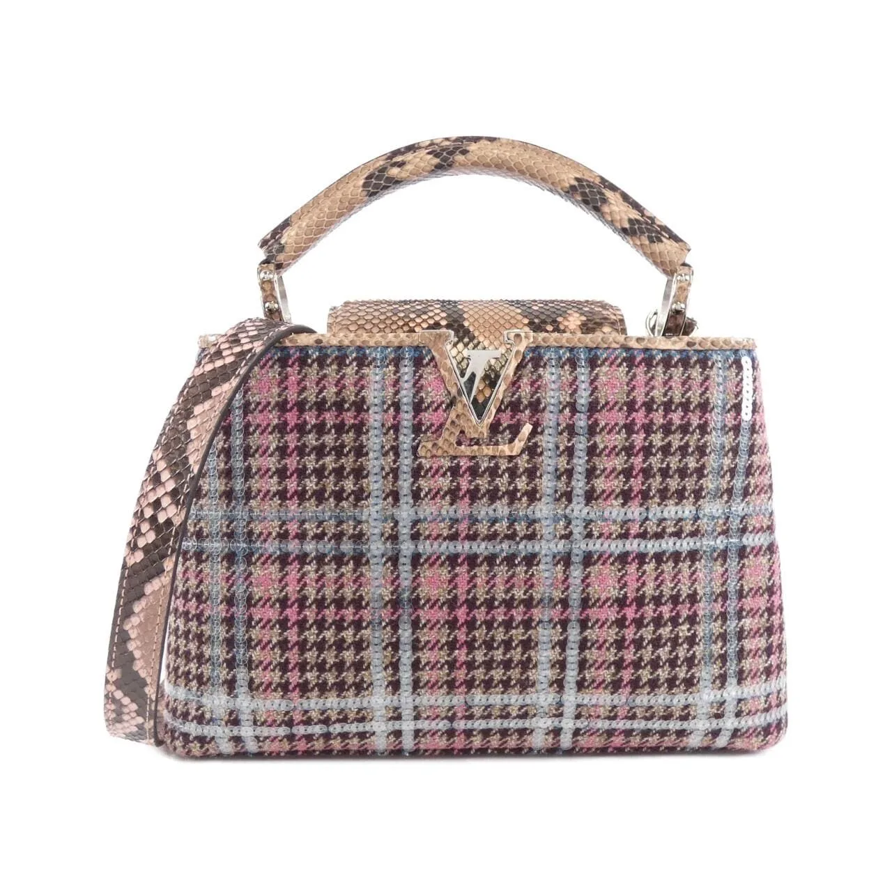 LOUIS VUITTON Capucines Handbag Leather Pink